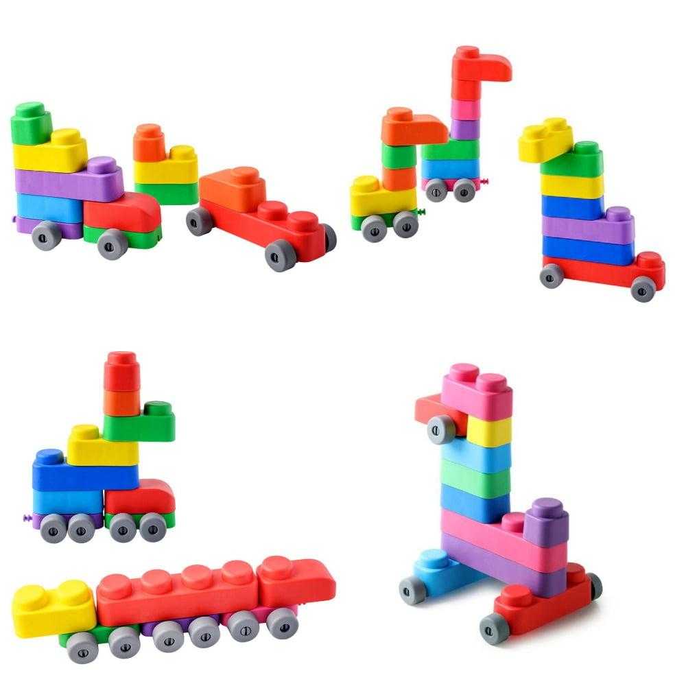 21 soft blocks and 16 wheels