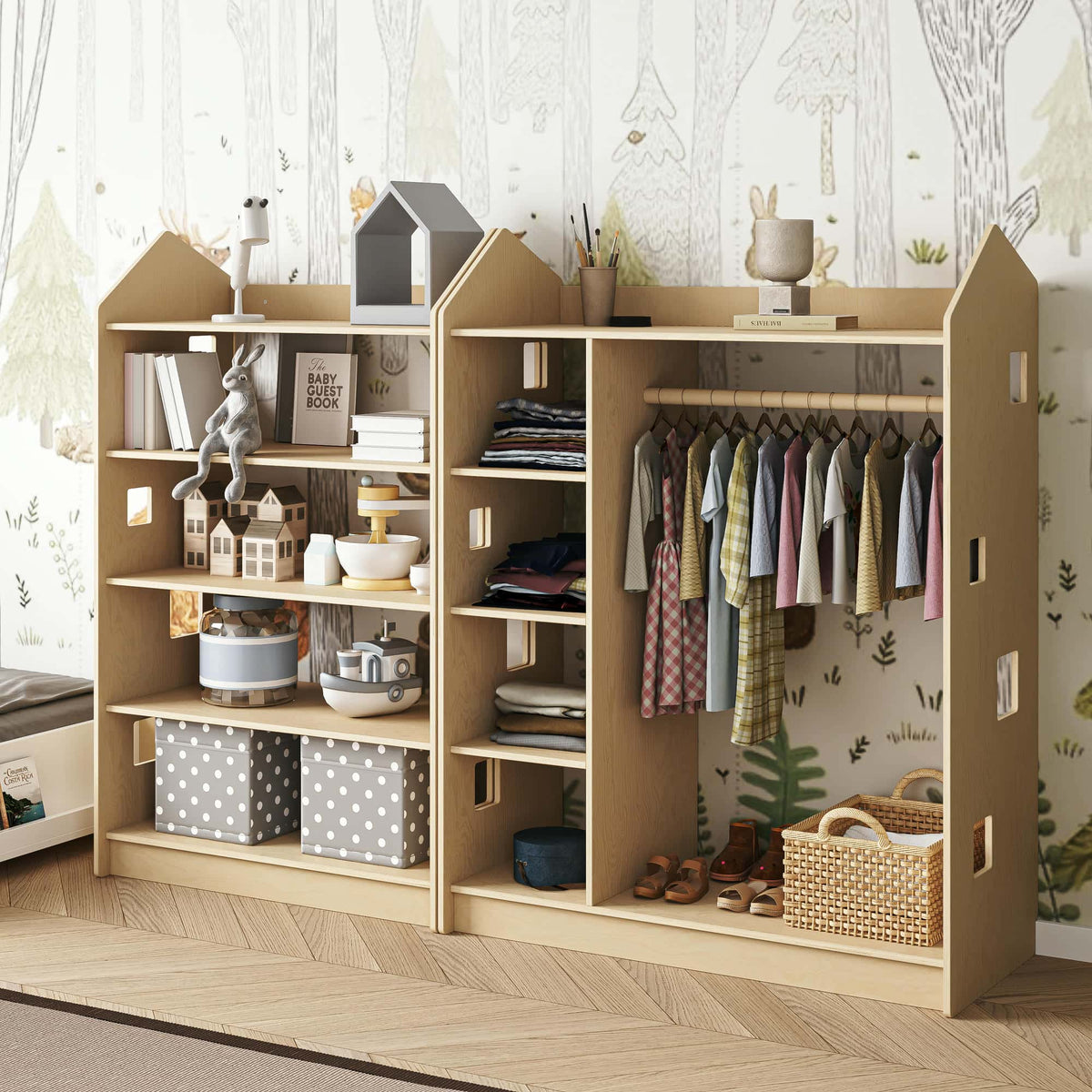 Armoire sans étagère avec maxi étagère - Montessori®