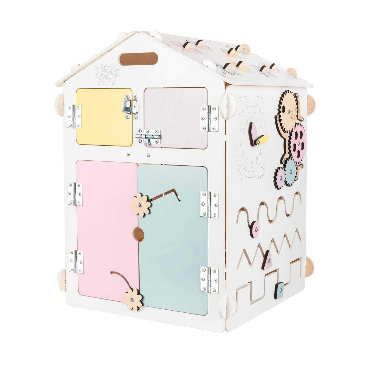 Busy House Pastell Weiss - Activity Board Montessori® by Busy Kids® - Montessori.store