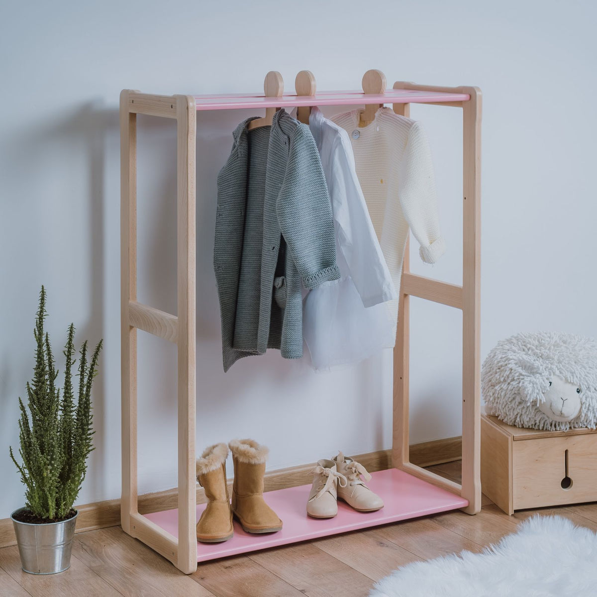 Garderobe mit Maxi Regal - Montessori® - ROSA