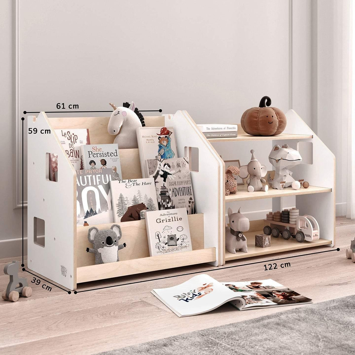 Bücherregal & Spielzeugregal Weiss Montessori