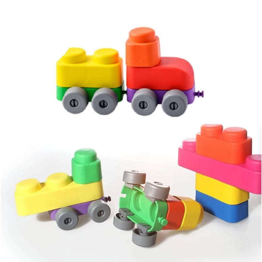 25 soft blocks and 16 wheels