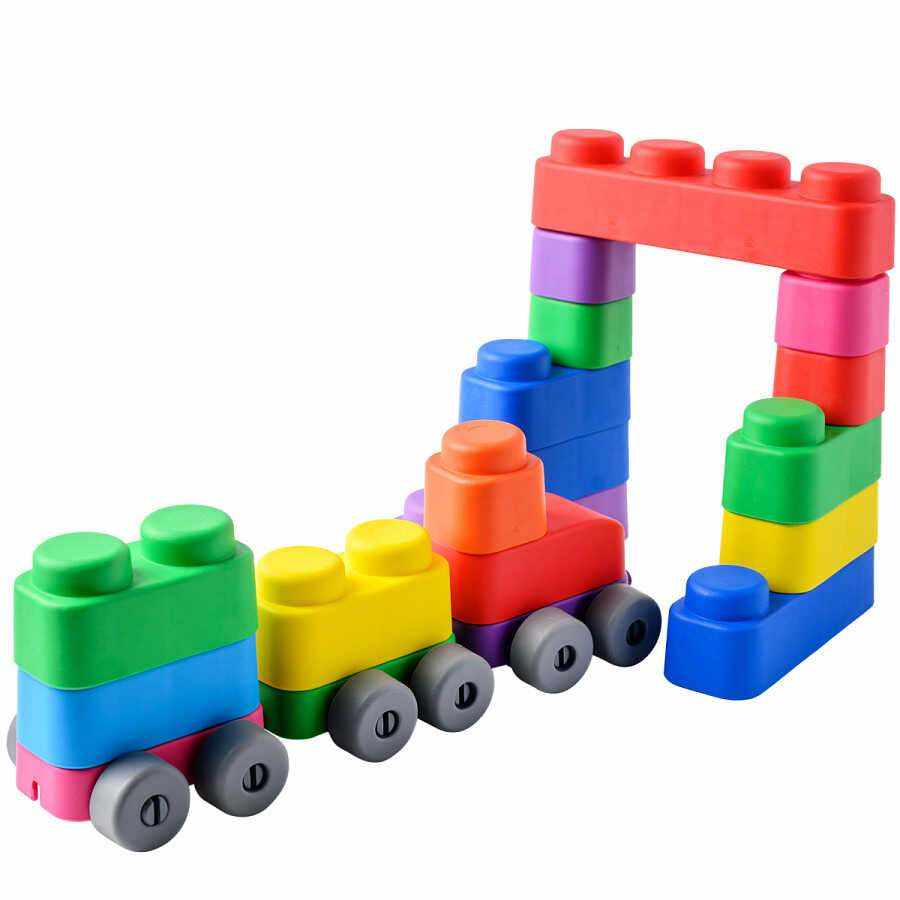 25 weiche Blöcke und 16 Räder - Montessori.store