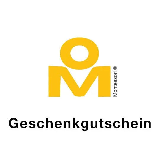 Montessori Geschenkgutschein für hochwertiges Babyspielzeug und Kinderprodukte.
