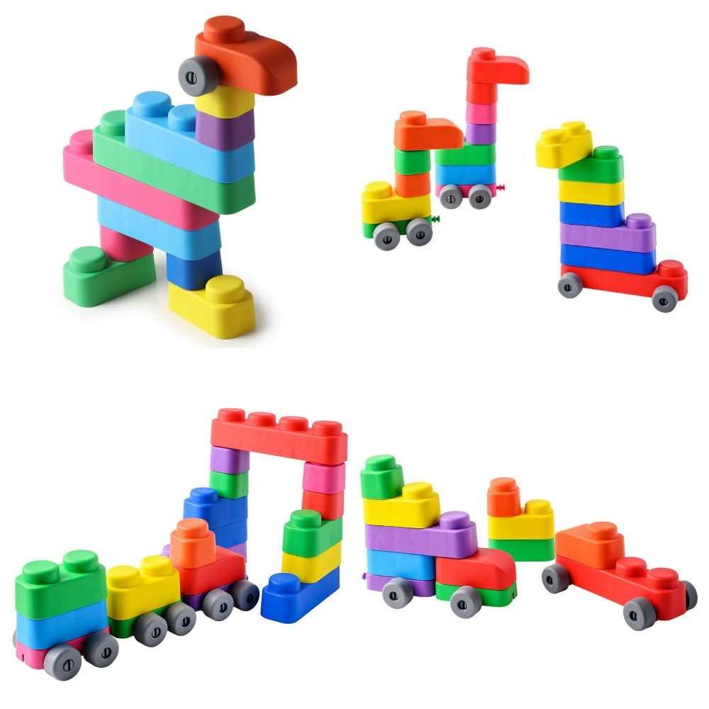 25 soft blocks and 16 wheels