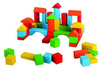 Konstruktions-Set aus Holz - 27 mm - 50 Bauklötze - Montessori.store