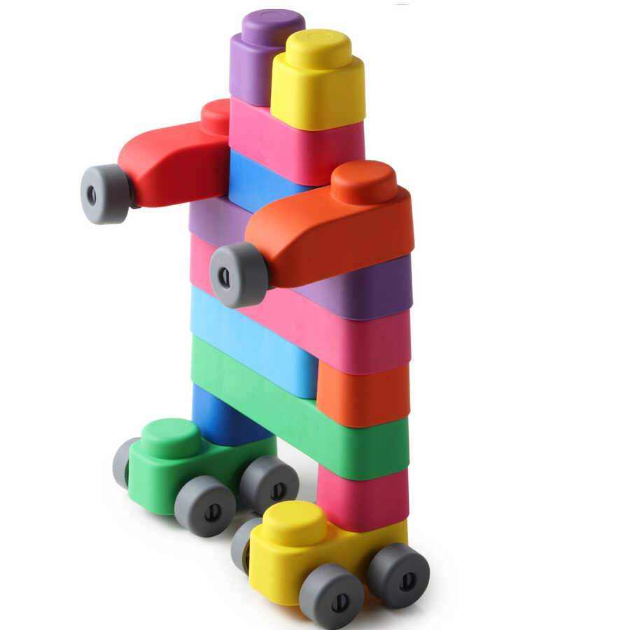 10 weiche Blöcke und 8 Räder - Montessori.store