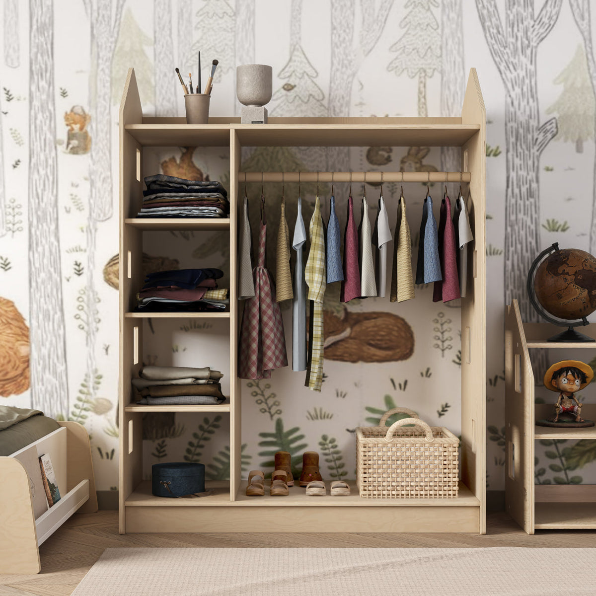 Armoire sans étagère avec maxi étagère - Montessori®