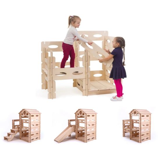 Maxi climbing frame for children (set XL with slide), light 