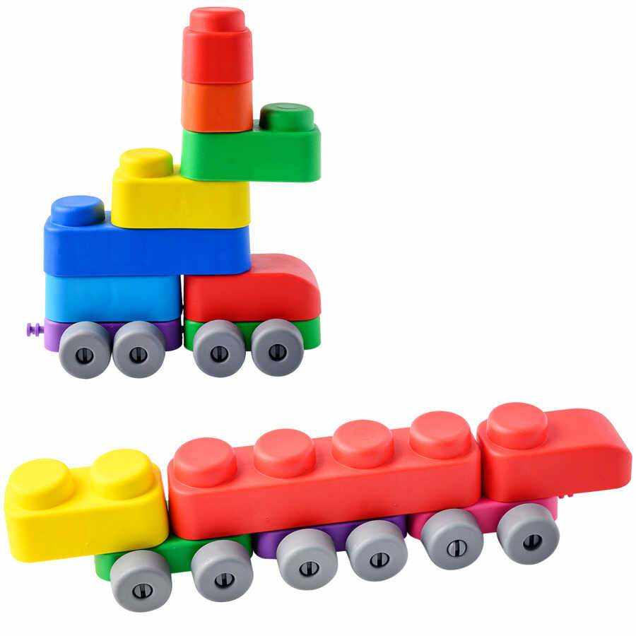 21 soft blocks and 16 wheels