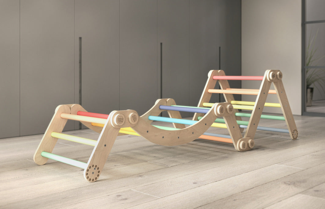 Maxi climbing frame for children (set L with swing), light 