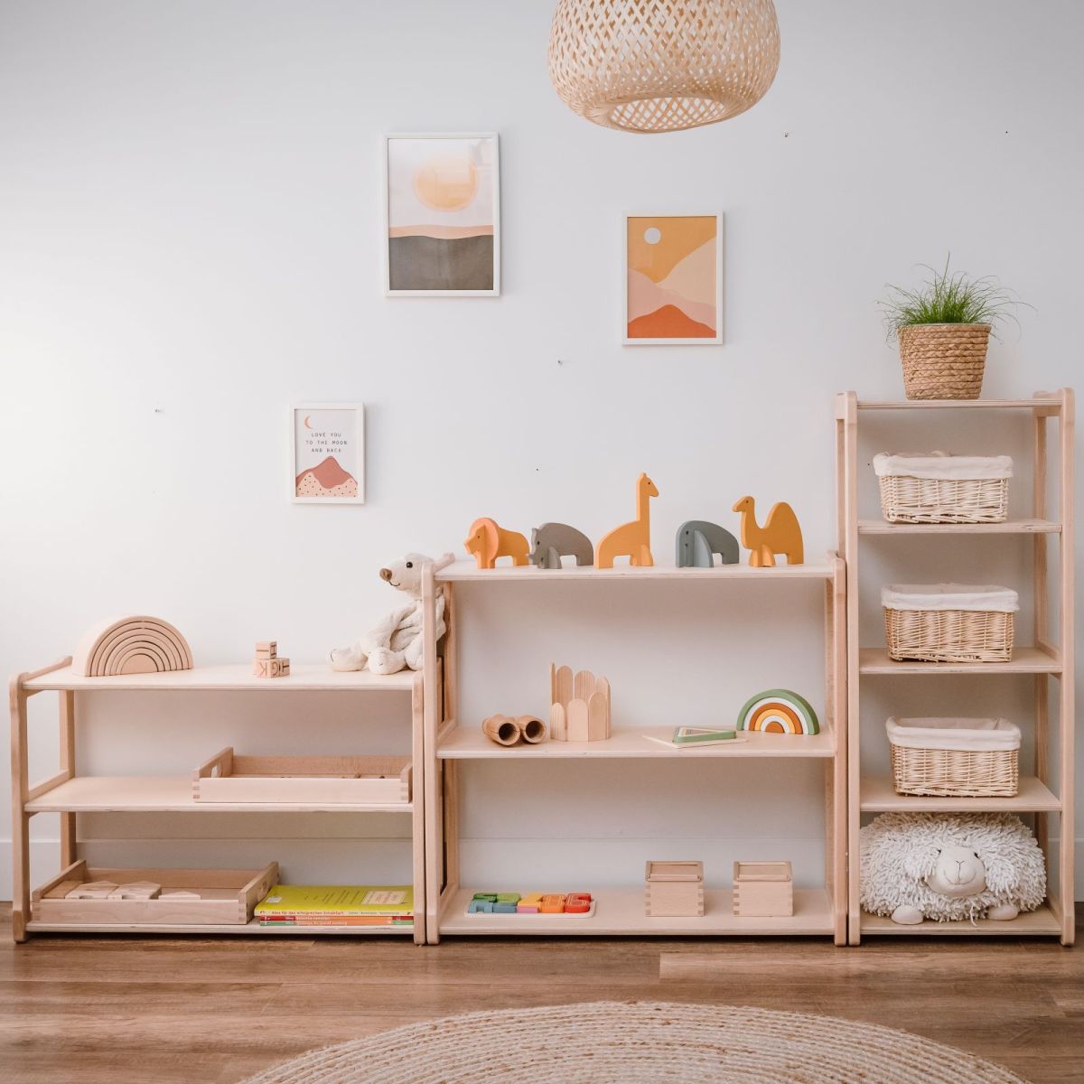 Shelf set of 3 parts: Mini, Midi, Maxi - Montessori®