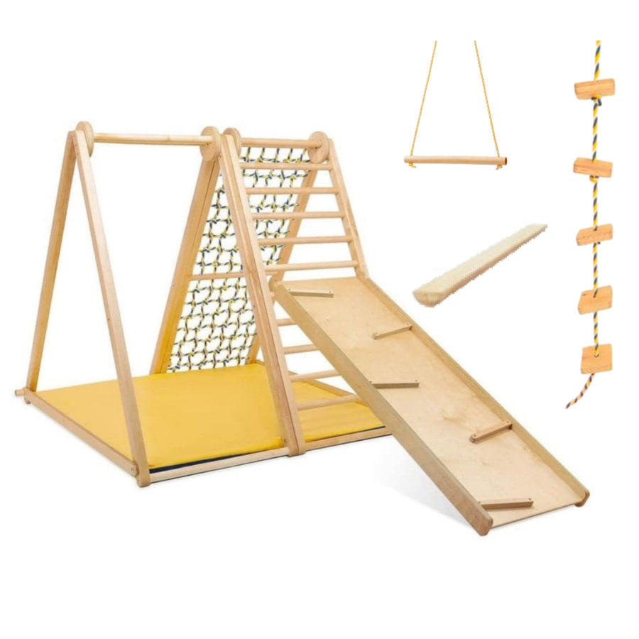 Climbing frame for children. Zebra game set. Yellow