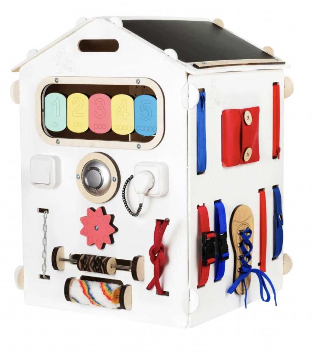 Busy House Weiss - Activity Board Montessori® by Busy Kids® - Montessori.store
