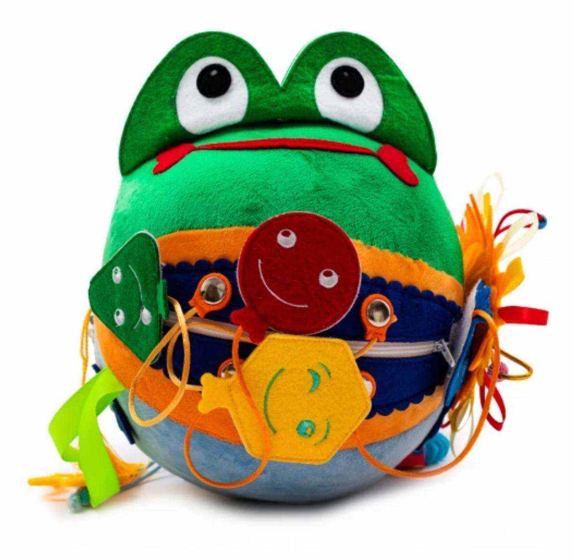 MOTORIKWÜRFEL - WEICHES BUCH - FROSCH - Sensory Board - Montessori® - Montessori.store