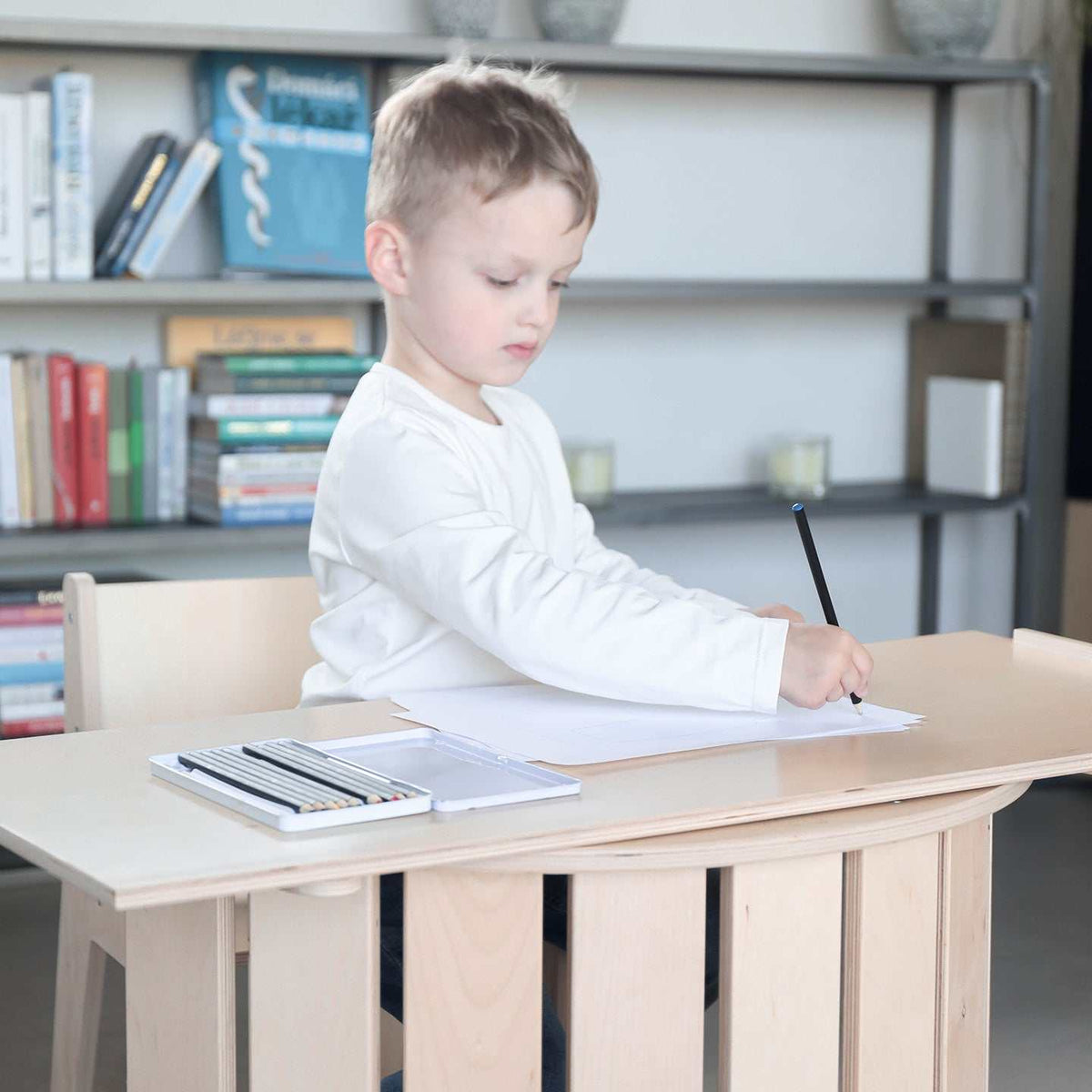 Set - Wippe / doppelseitiges Brett / Stuhl - Natur - Montessori.store