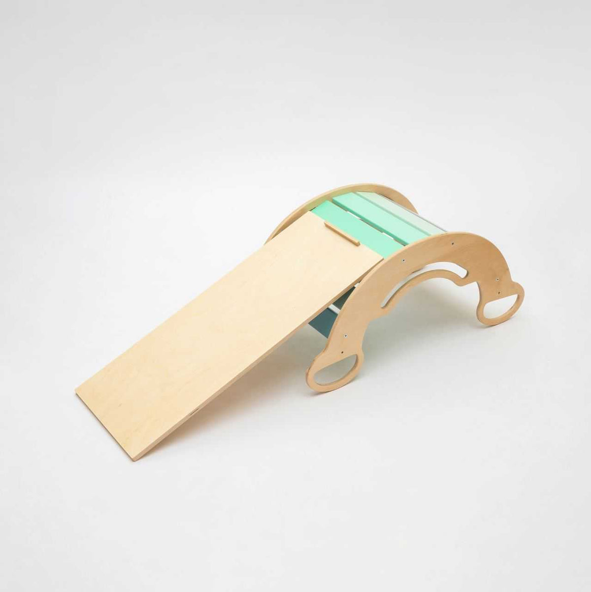 Set - Wippe / doppelseitiges Brett / Stuhl - Minze - Montessori.store