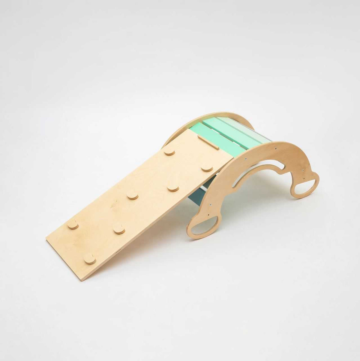 Set - Wippe / doppelseitiges Brett / Stuhl - Minze - Montessori.store