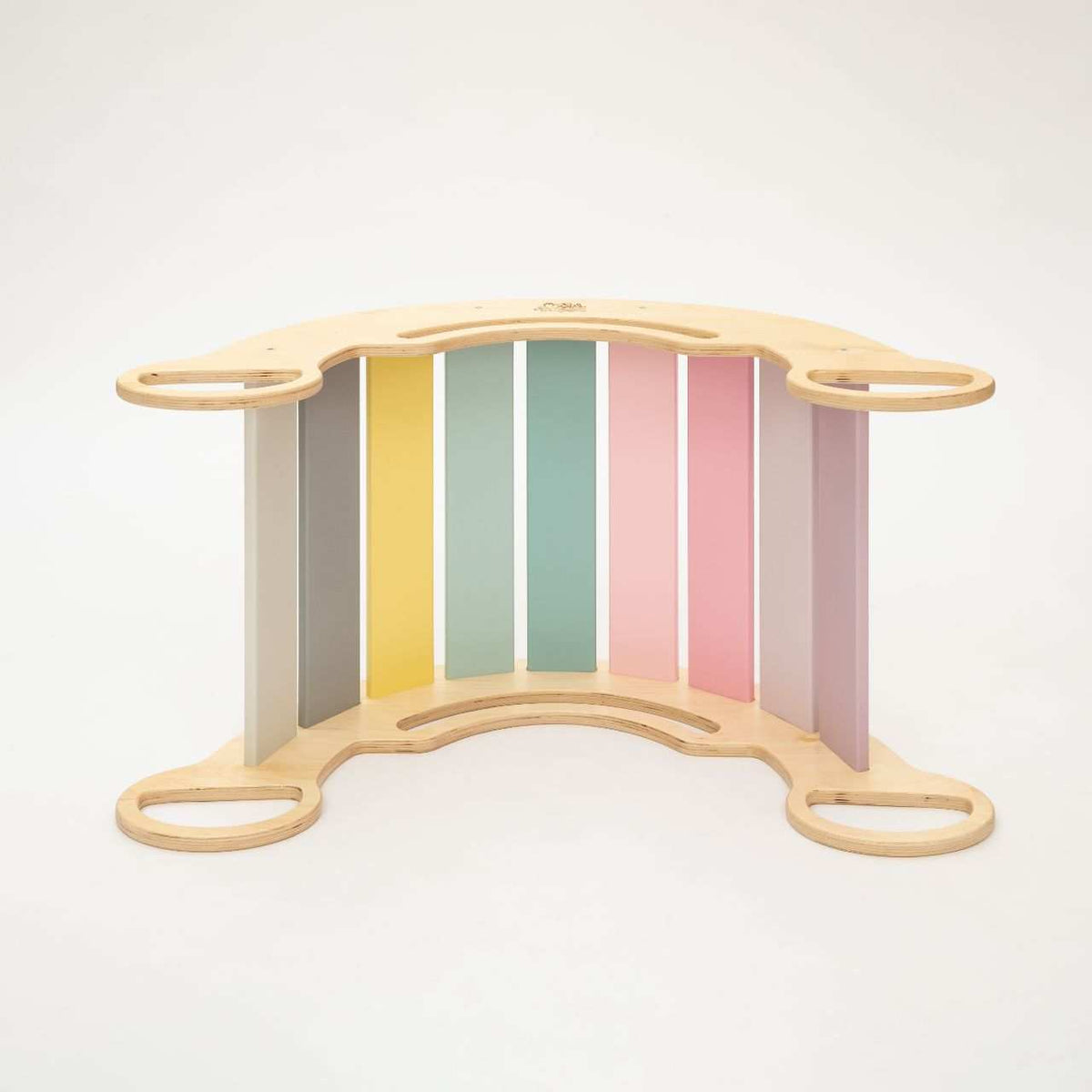 Set - Wippe, doppelseitiges Brett, Mini Stuhl in Pastellfarben