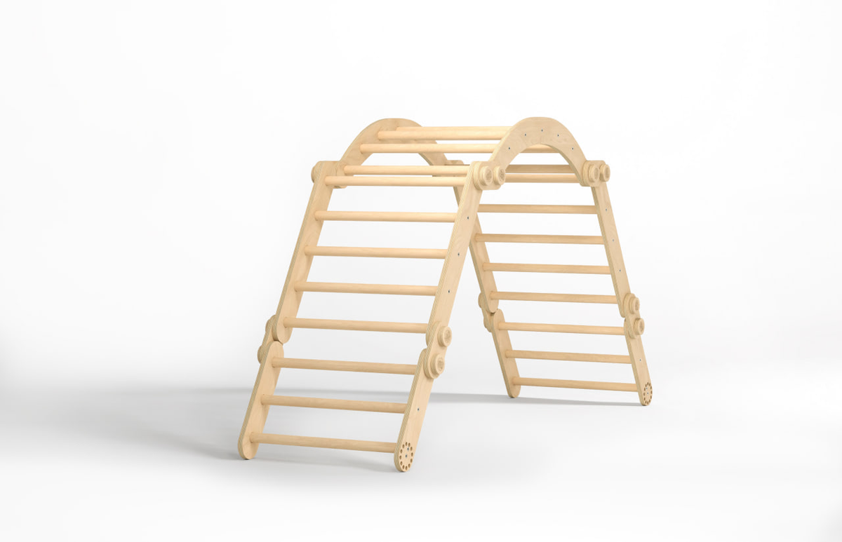 Maxi climbing frame for children (set XL with slide) natural 