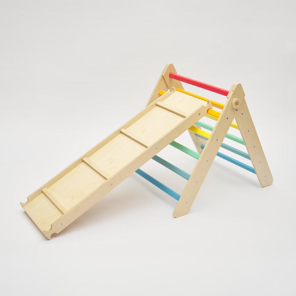 Set - Pikler triangle + double-sided board + balance rocker - light