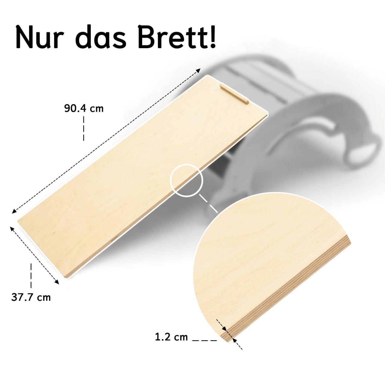 Doppelseitiges Brett für Schaukel, verwendbar als Rutsche oder Kletterbrett, Maße 92x37 cm.