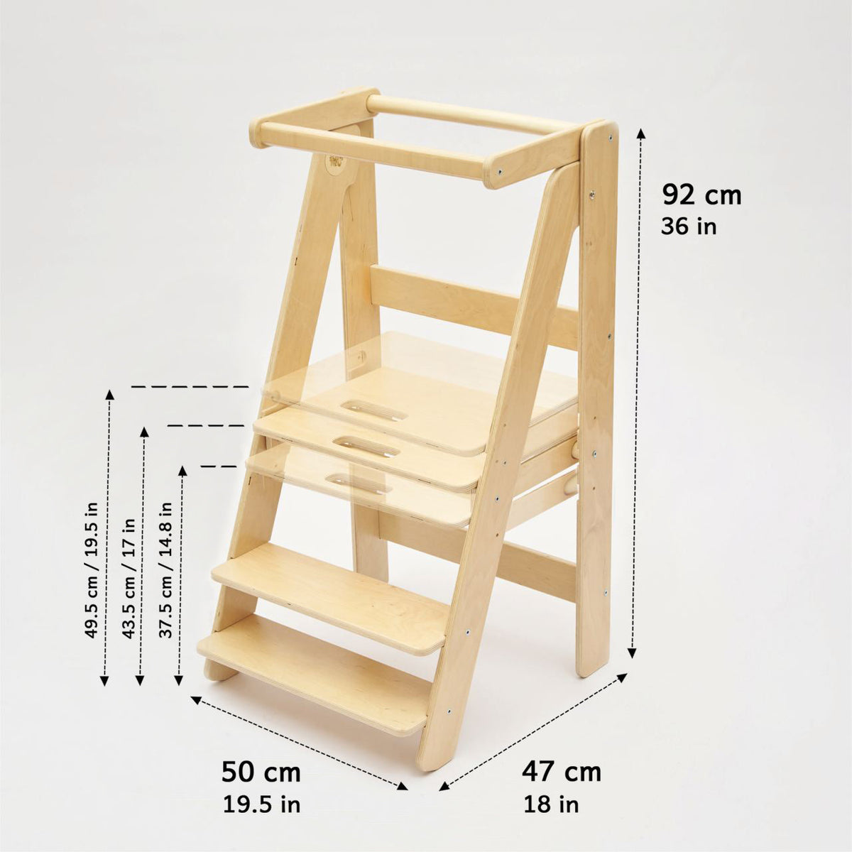Collapsible learning tower - coating free