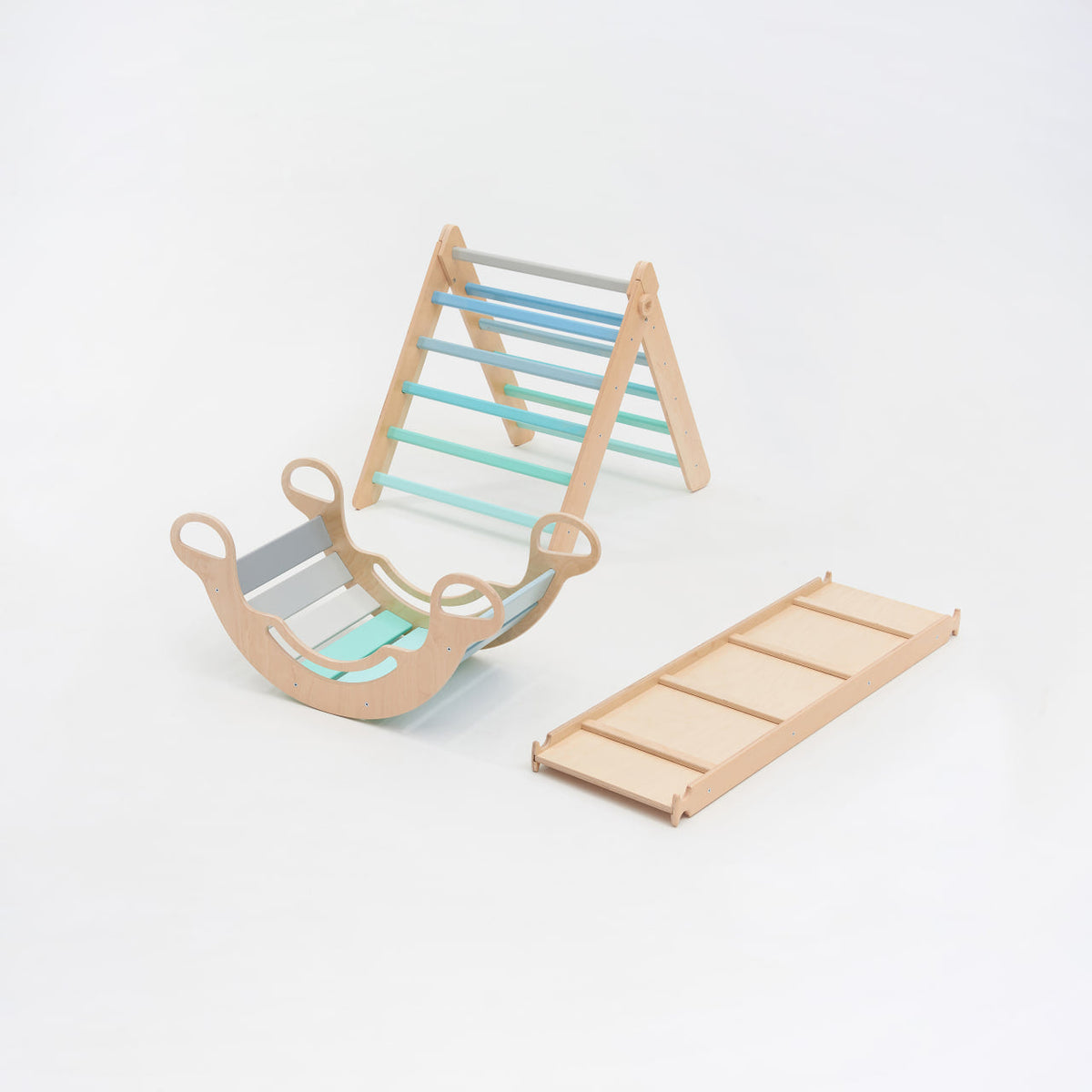 Set - ladder + double-sided board + balance rocker - mint