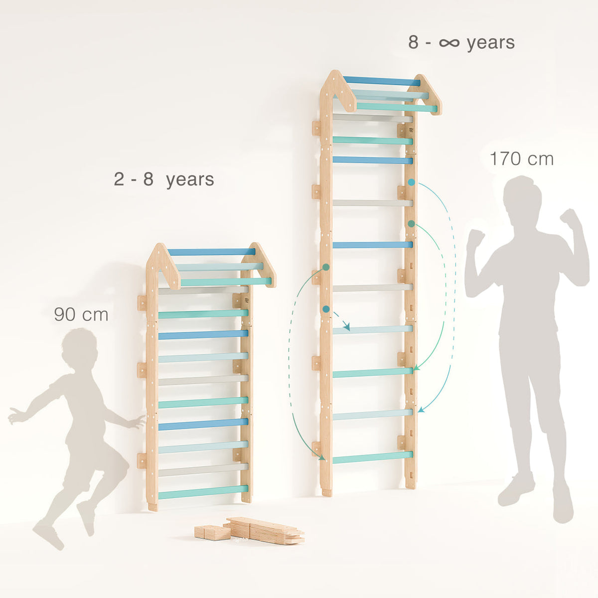 Barras de parede 2 em 1 BusyKids - Hortelã - Hortelã