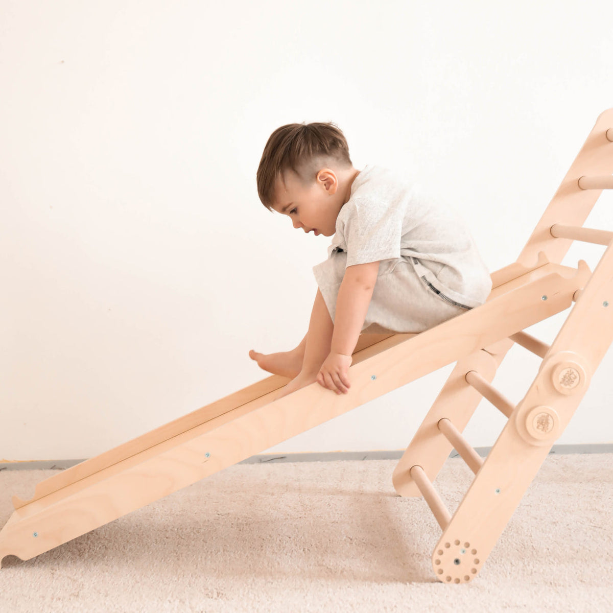 Maxi estrutura de escalada para crianças (conjunto XL com escorrega) Natureza