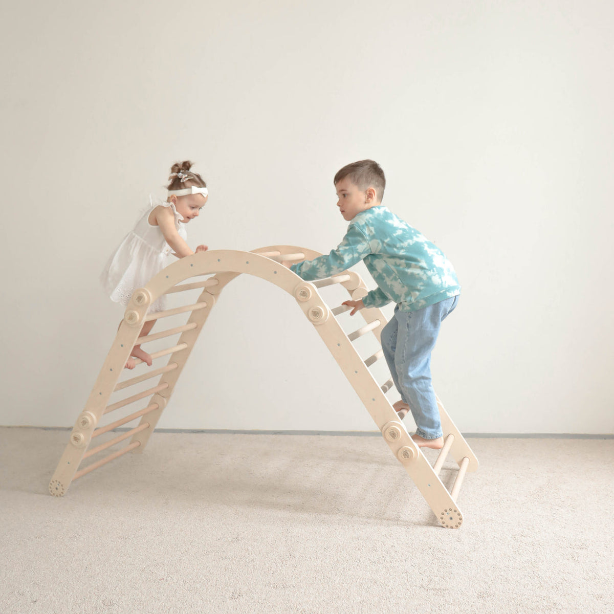 Maxi struttura di arrampicata per bambini (set L con altalena) Natura