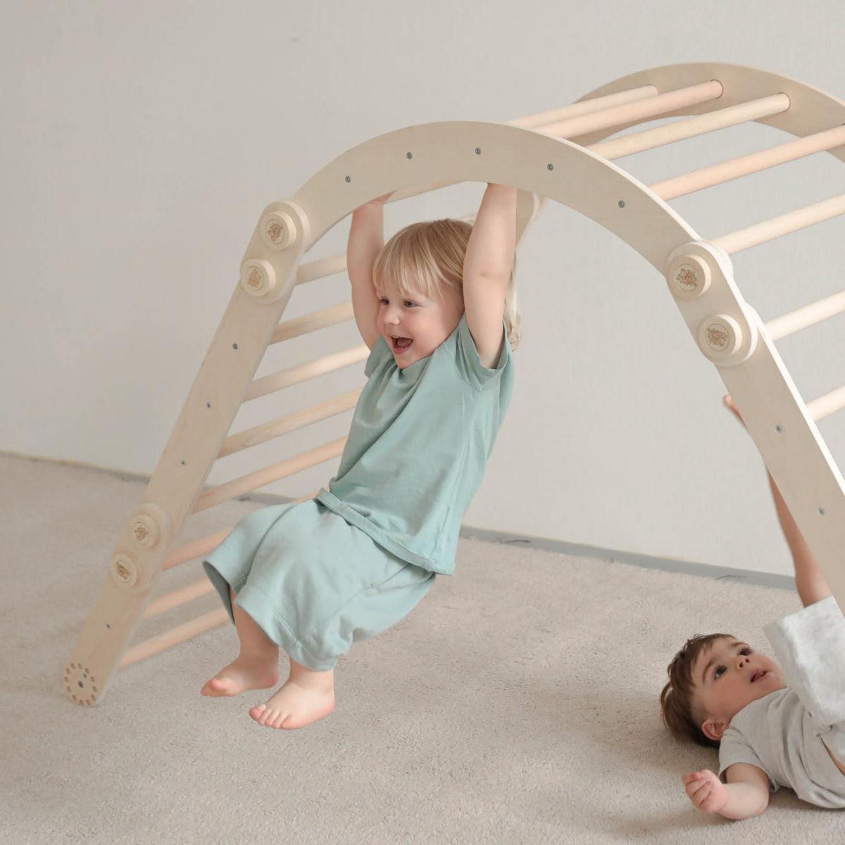 Maxi struttura di arrampicata per bambini (set L con altalena) Natura