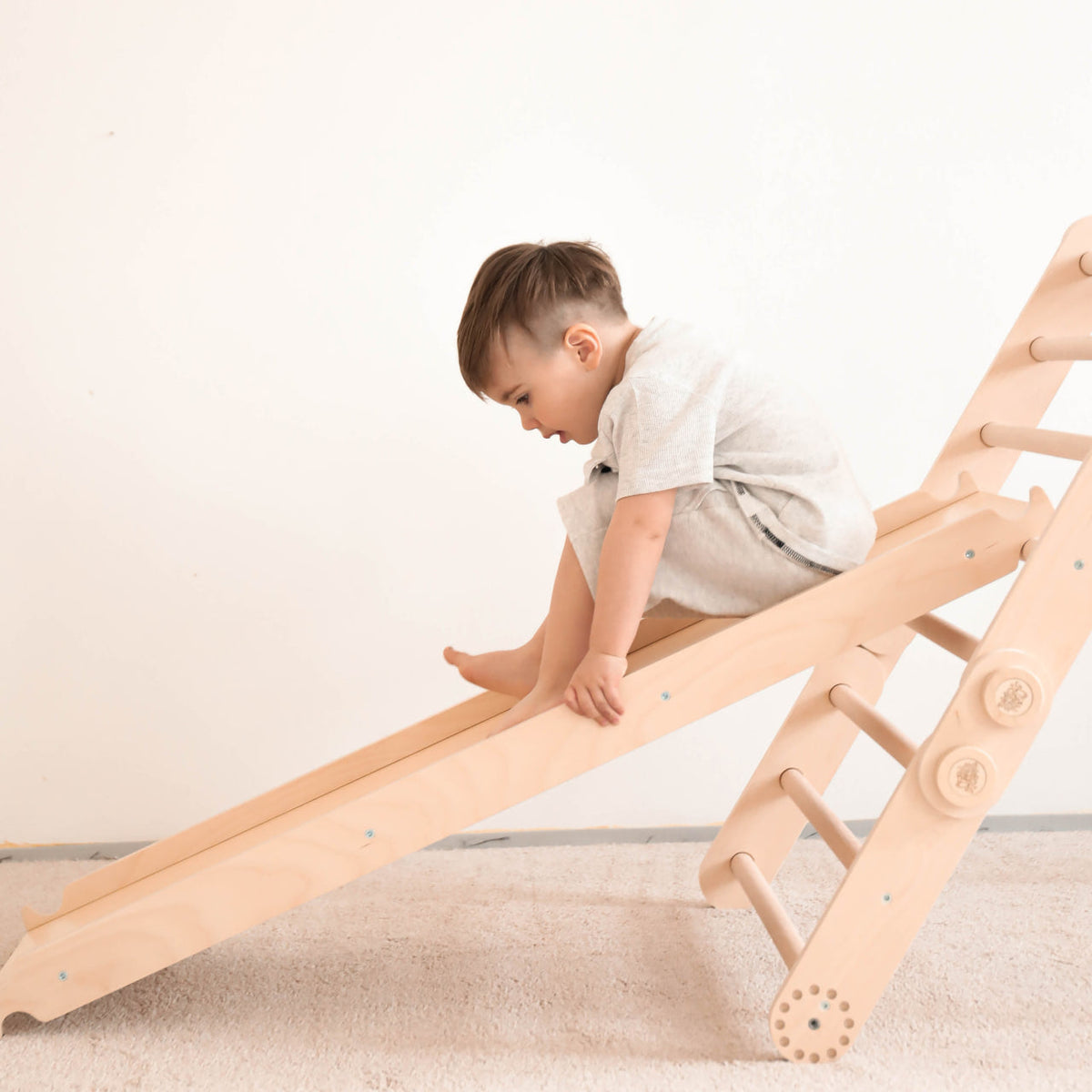 Flexi climbing frame for children (set M with slide) natural