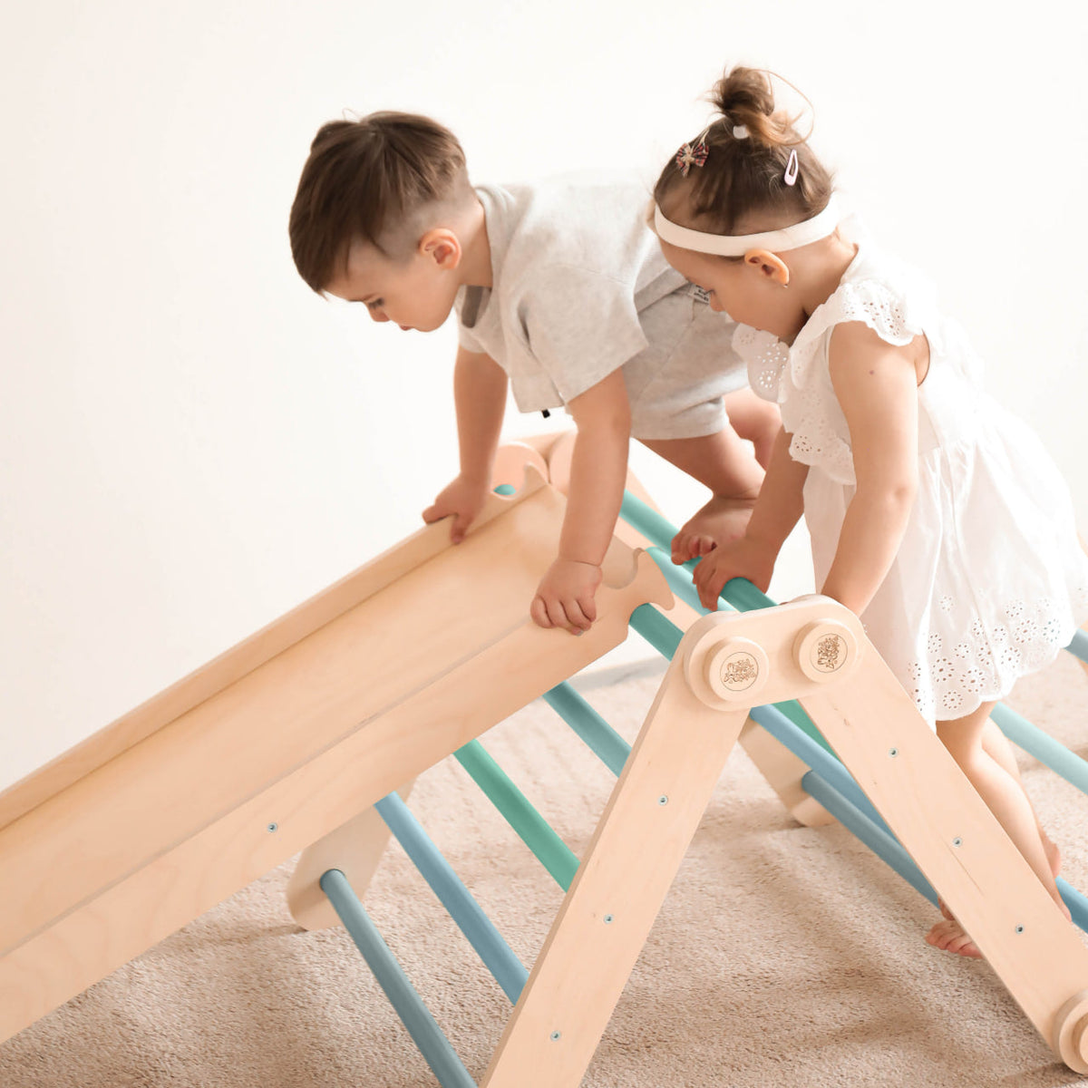 Flexi climbing frame for children (set M with slide) mint