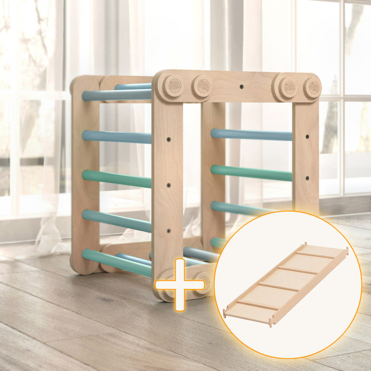 Flexi climbing frame for children (set M with slide) mint