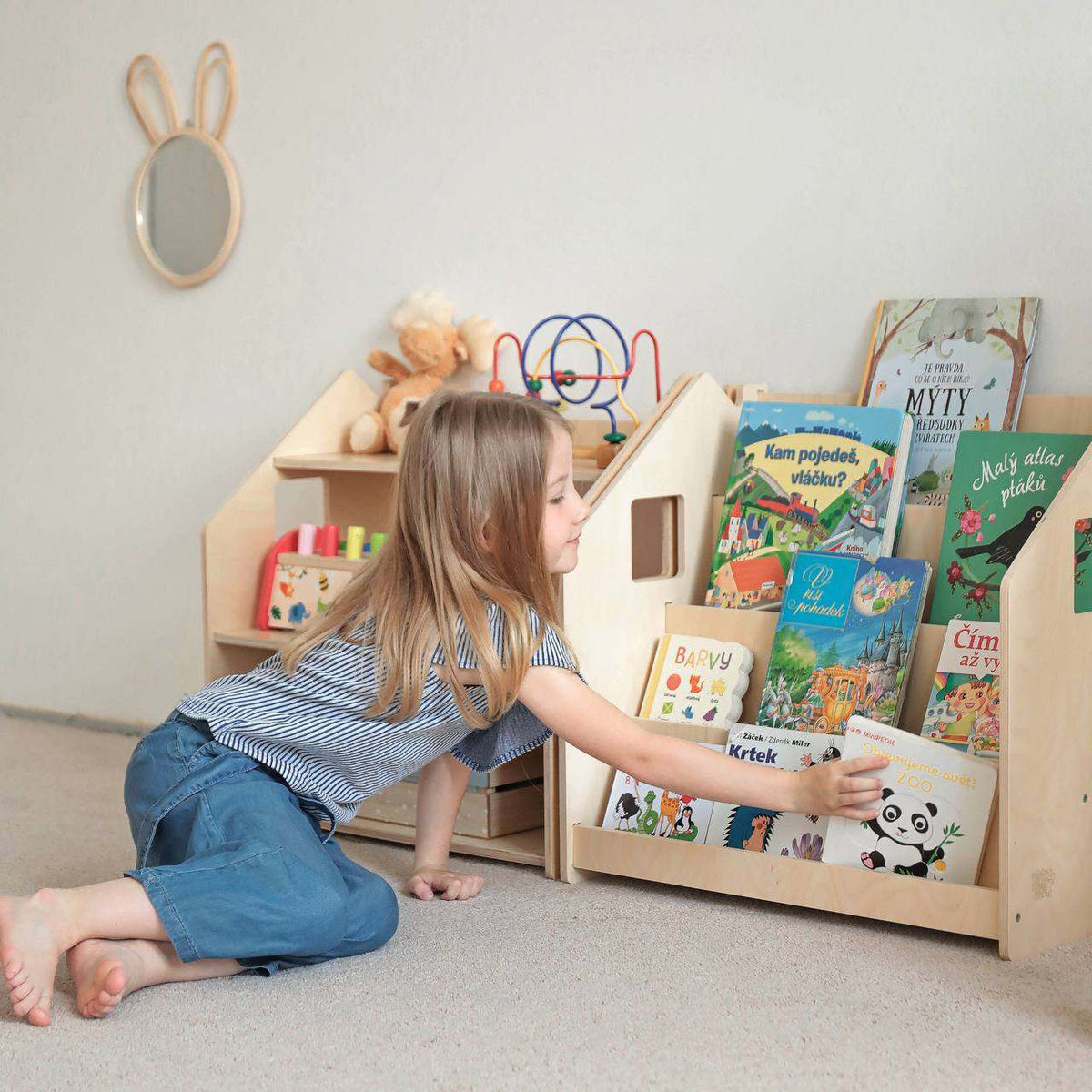 Bibliothèque et étagère à jouets